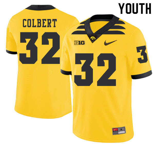 2019 Youth #32 Djimon Colbert Iowa Hawkeyes College Football Alternate Jerseys Sale-Gold